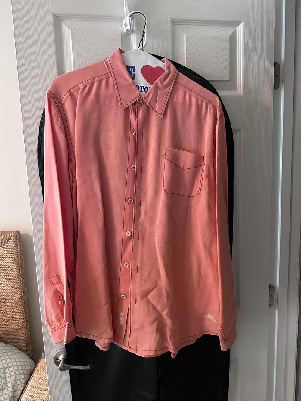 Tommy Bahama Linem Coral Pink Long-Sleeve Button-Down Shirt